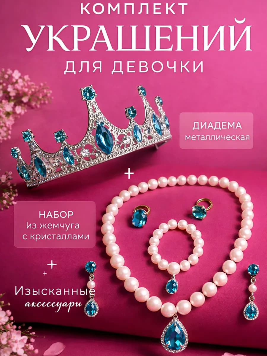 Набор украшений диадема и ожерелье