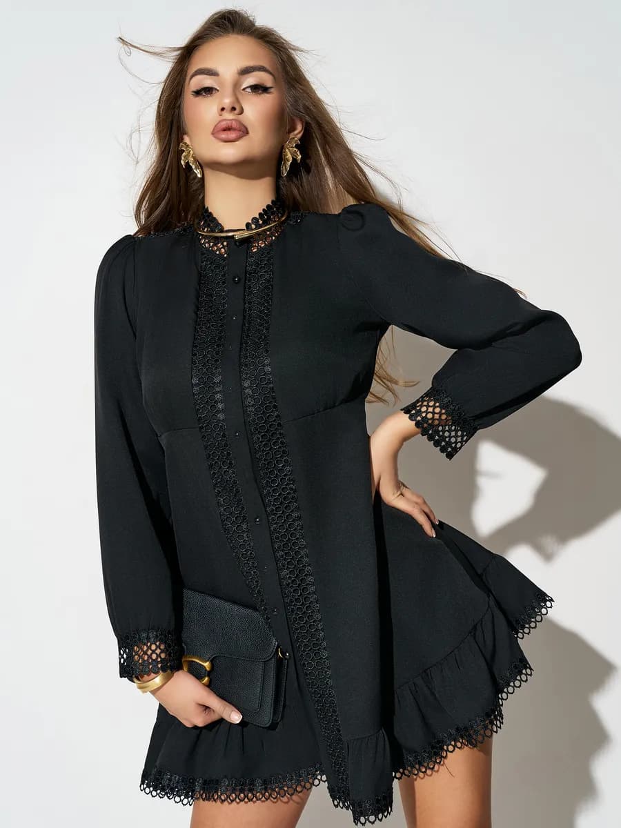 Вечернее платье рубашка праздничное с длинным рукавом