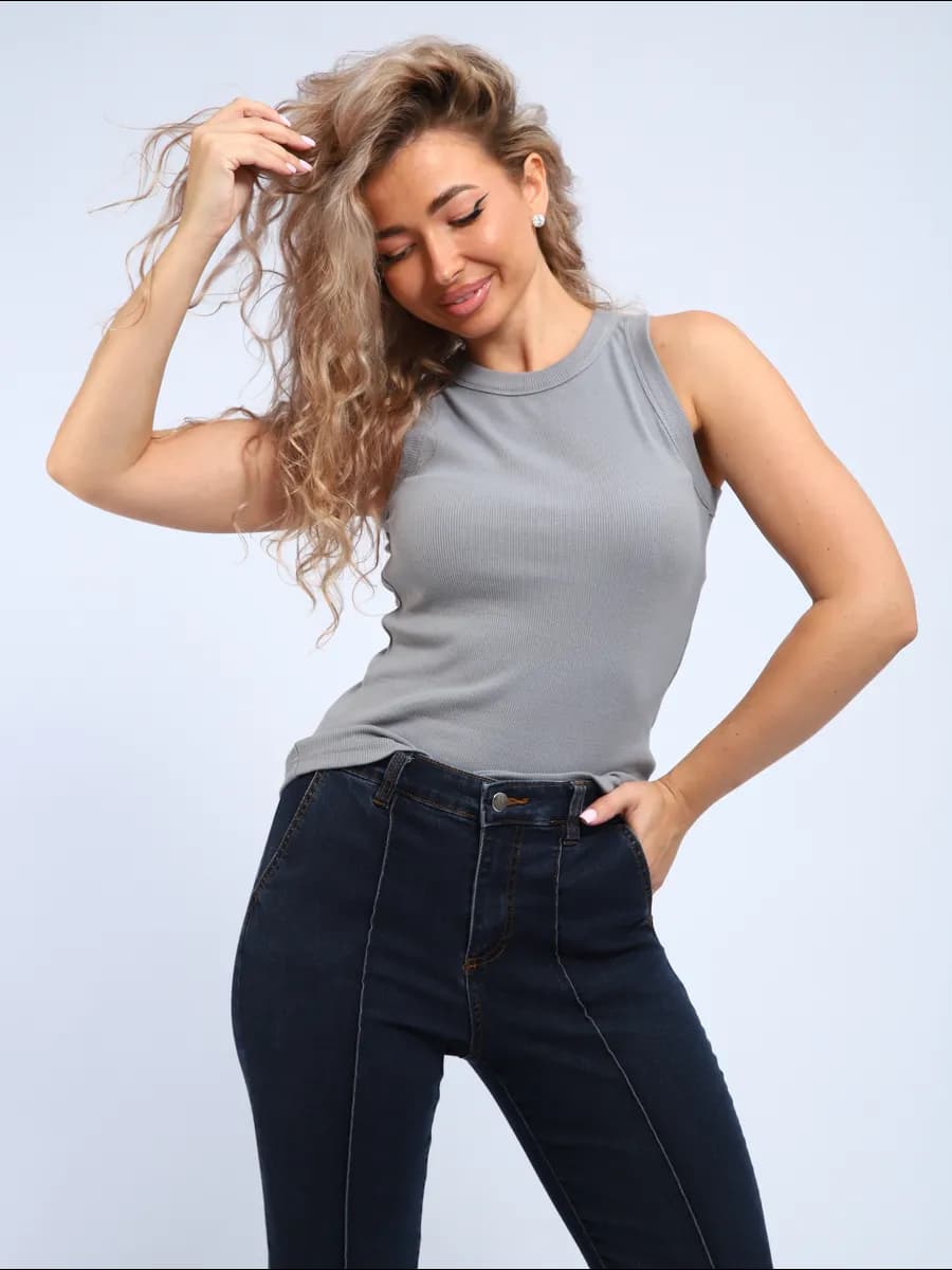 Майка базовая спортивная в рубчик