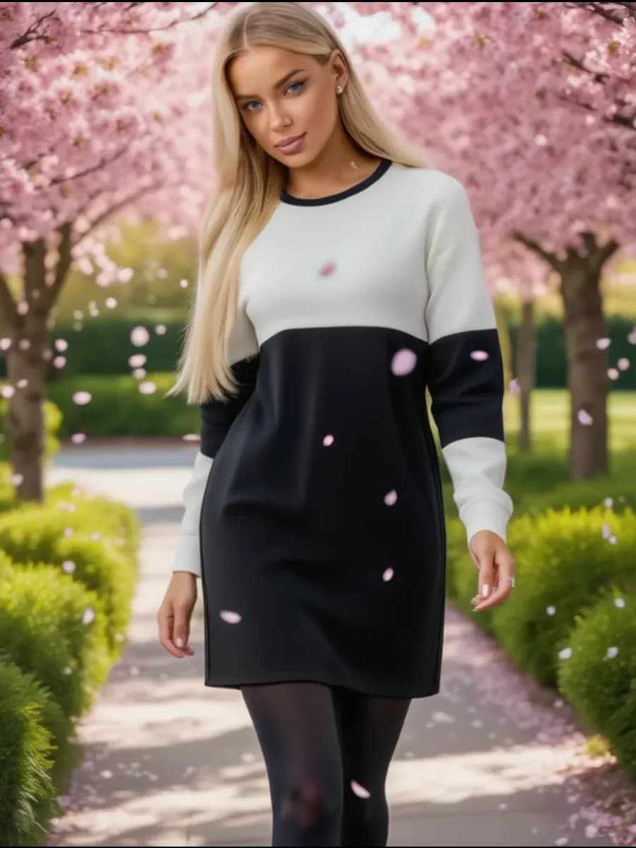 Платье туника повседневное стильное спортивное из футера