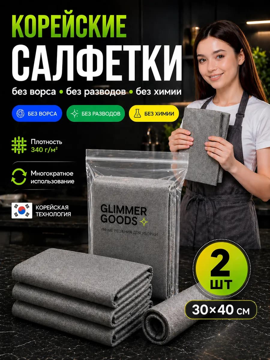 Умные корейские салфетки для уборки 2 шт