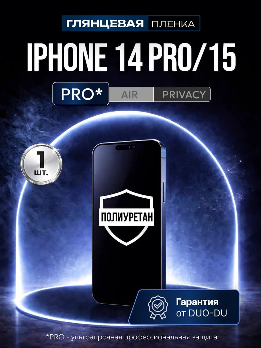 Полиуретановая пленка Iphone 14 Pro, Iphone 15 1 шт гл