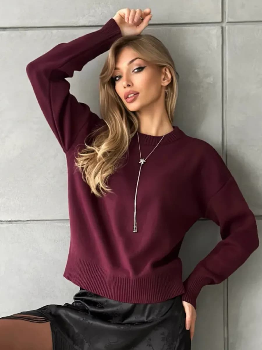 Джемпер вязаный бургунди