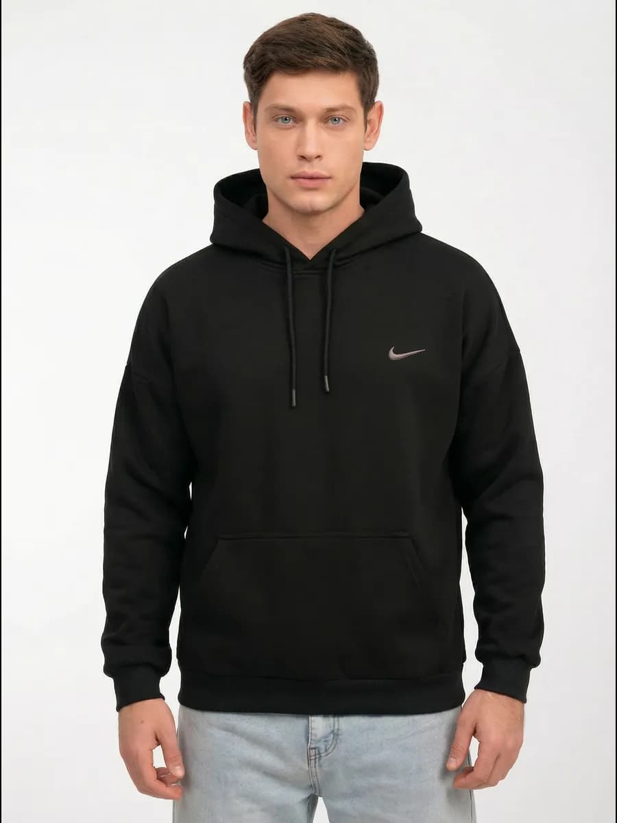 Худи оверсайз с капюшоном тёплое с начёсом - фото 1