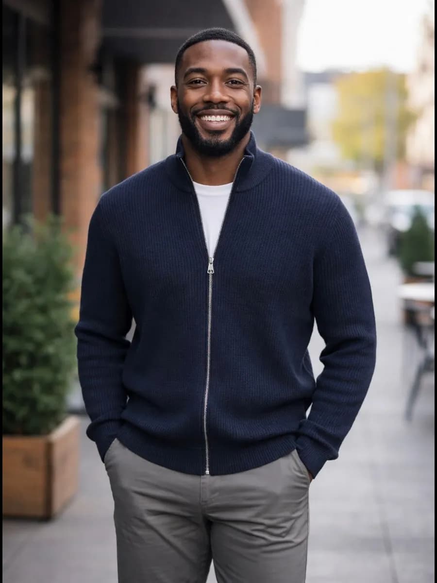 Кардиган на молнии вязаный