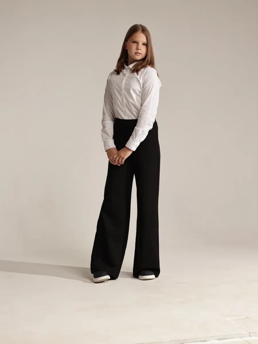 Школьные брюки палаццо на резинке