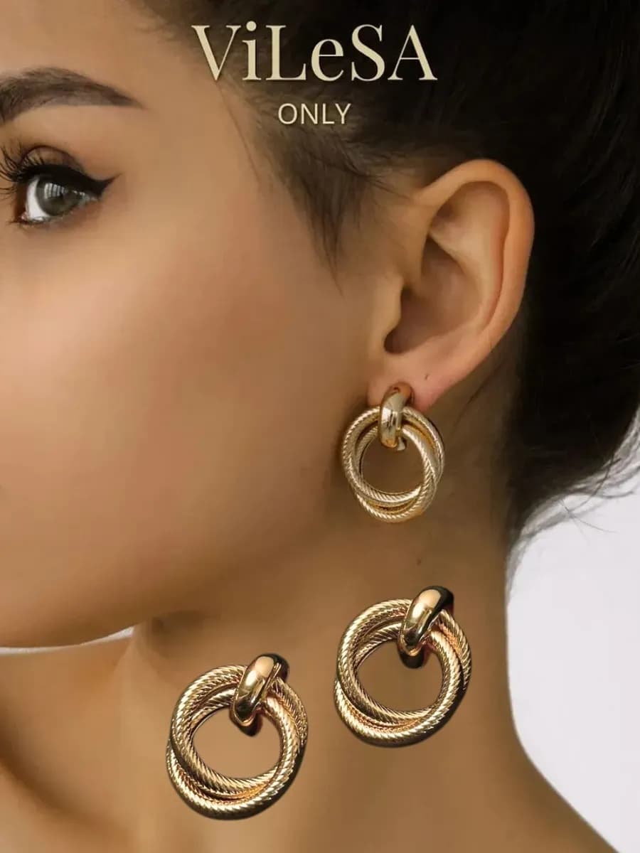 Серьги бижутерия большие круглые крупные