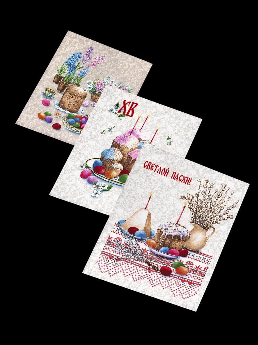 Полотенца кухонные набор Пасха 3 шт