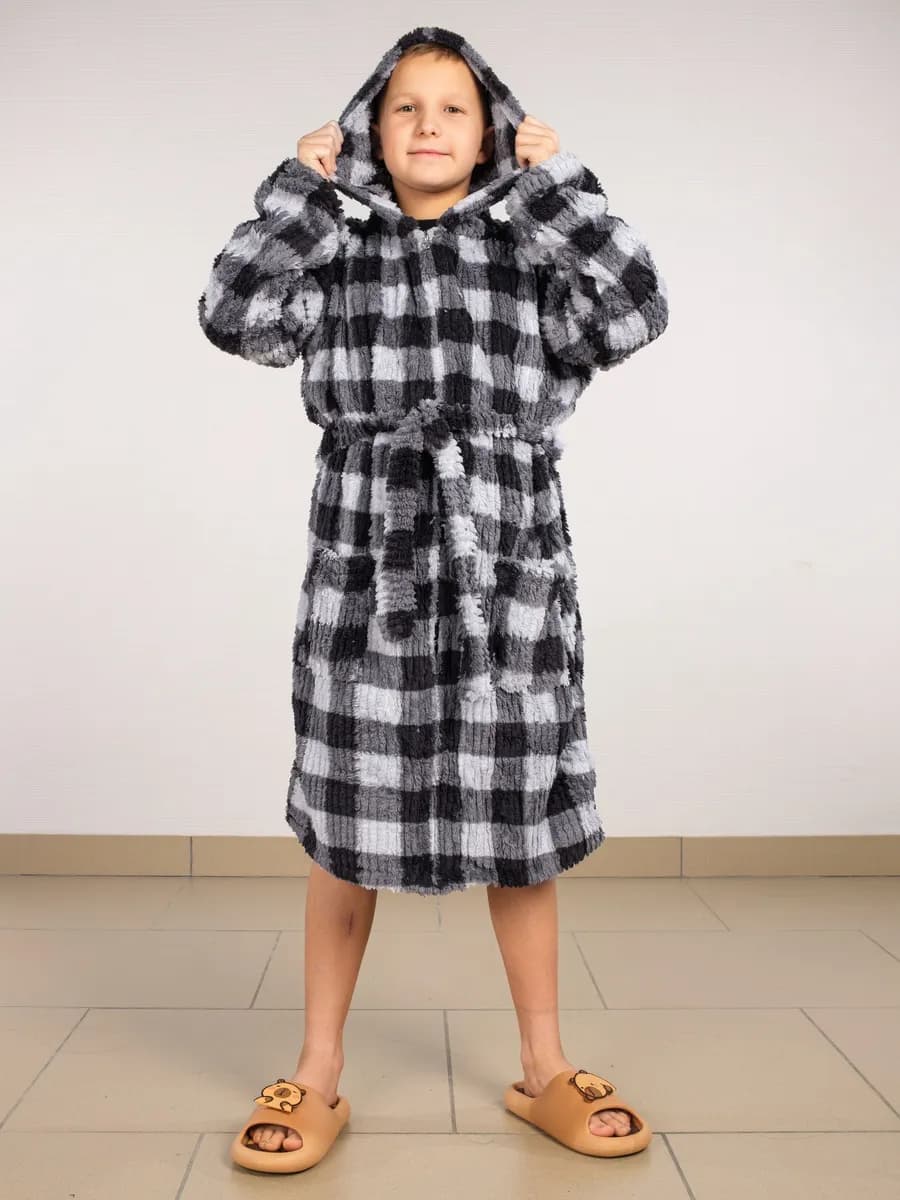 Халат детский на замке махровый