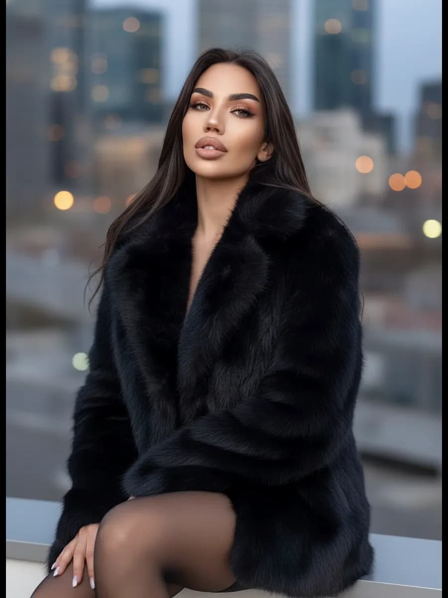 Шуба искусственная зимняя