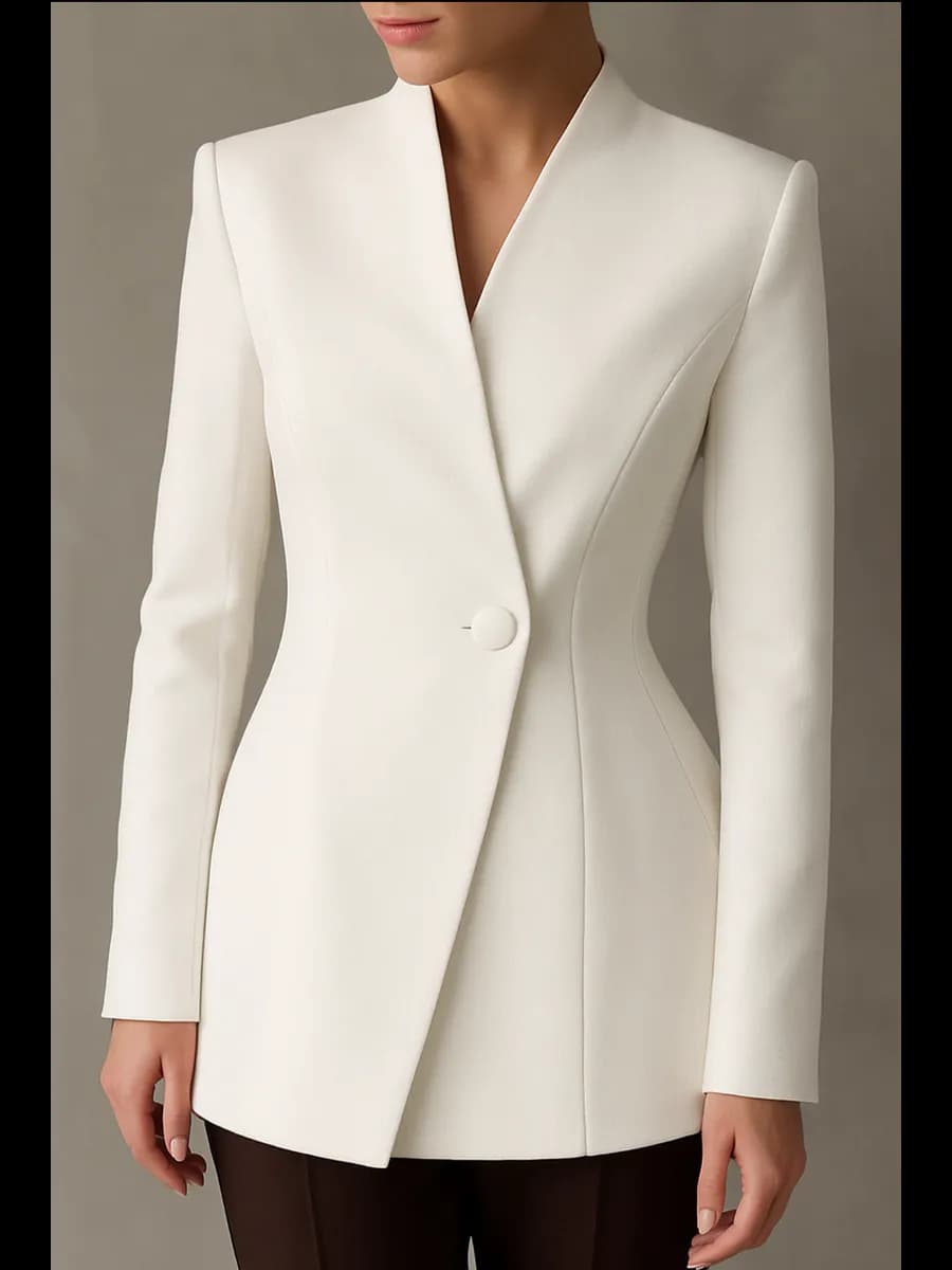 Элегантный Пиджак приталенный жакет вечерний белый