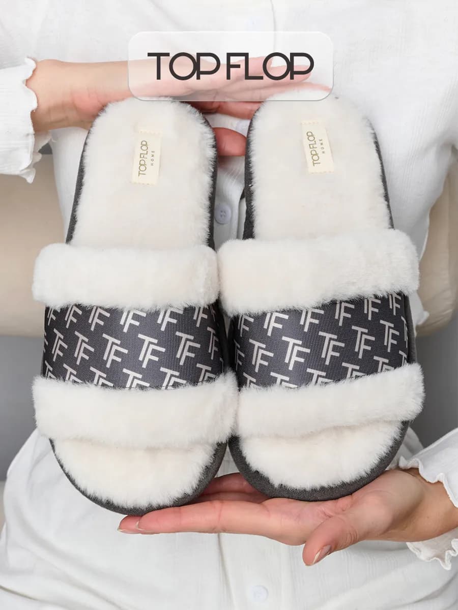 Тапочки домашние меховые открытые