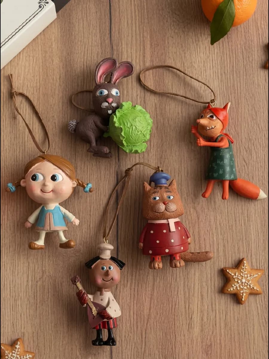 Набор елочных игрушек, м ф Жихарка, 5 персонажей
