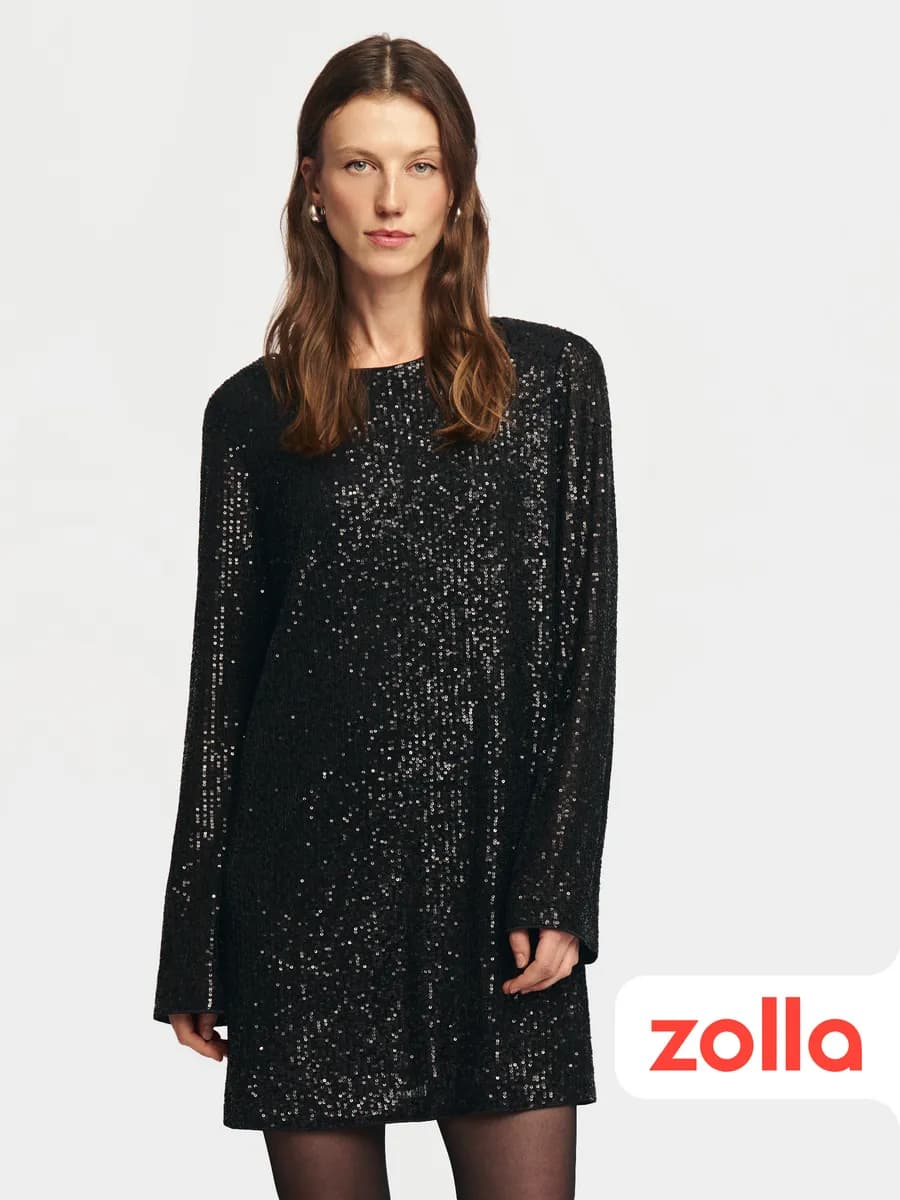 Женское платье мини с пайетками