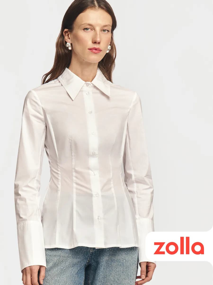 Женская приталенная рубашка из хлопка