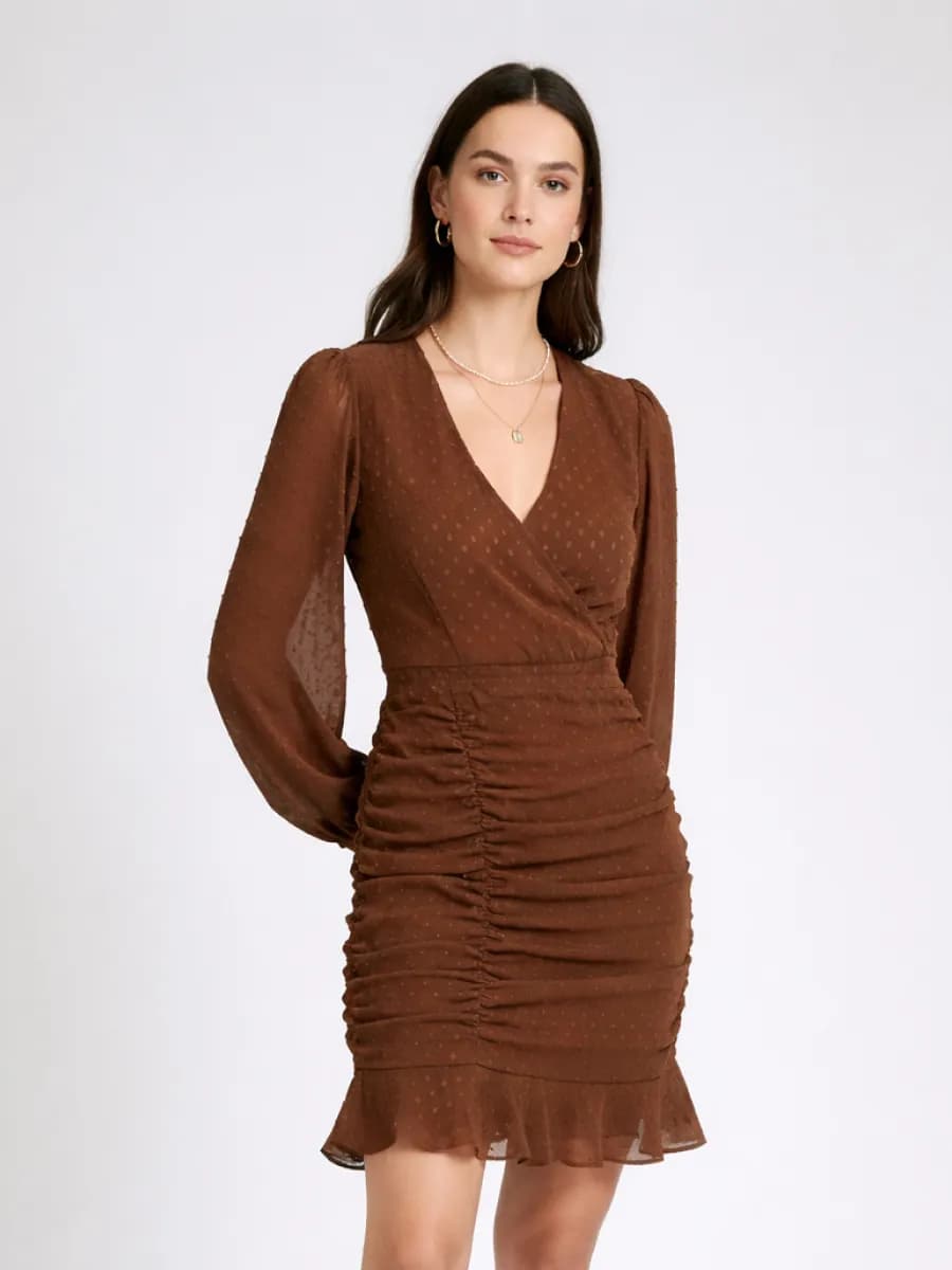 Платье-мини со сборками - фото 1