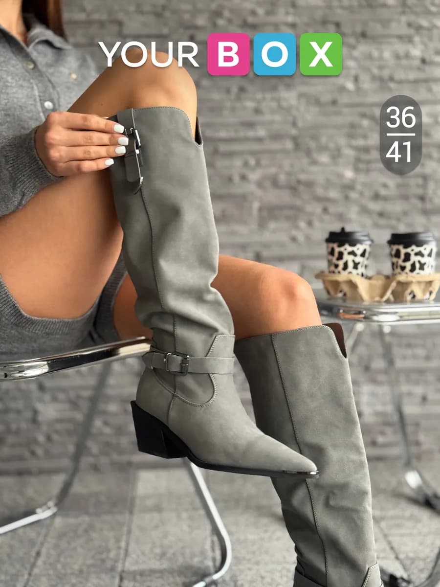 Сапоги женские демисезонные на каблуке весенние