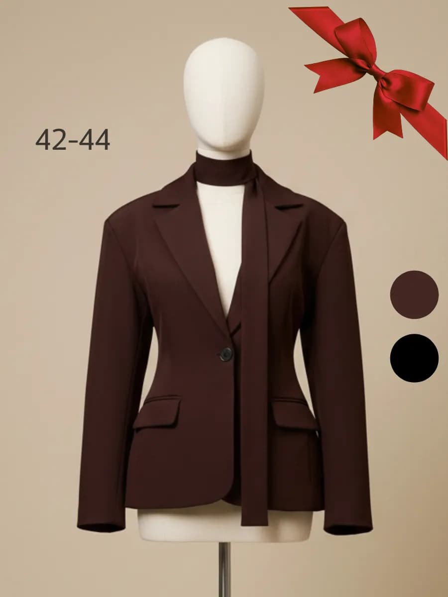 Пиджак с широкими рукавами и завязкой - фото 1