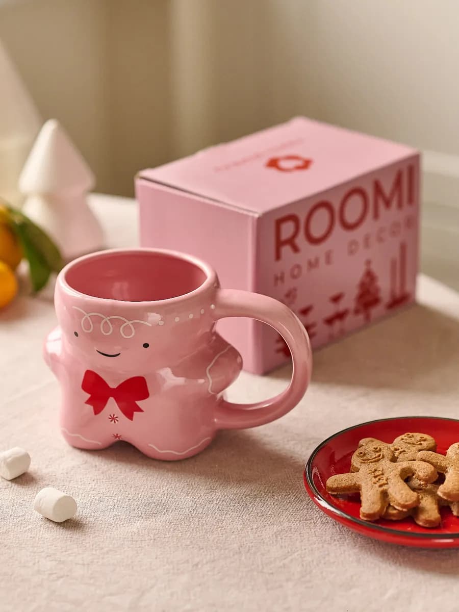 Кружка новогодняя из керамики 515мл Пряничный человек