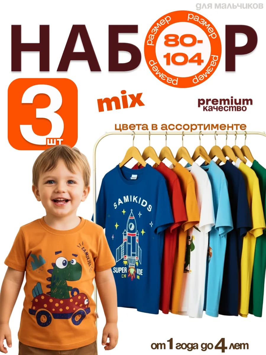 Футболки детские набор из 3 штук