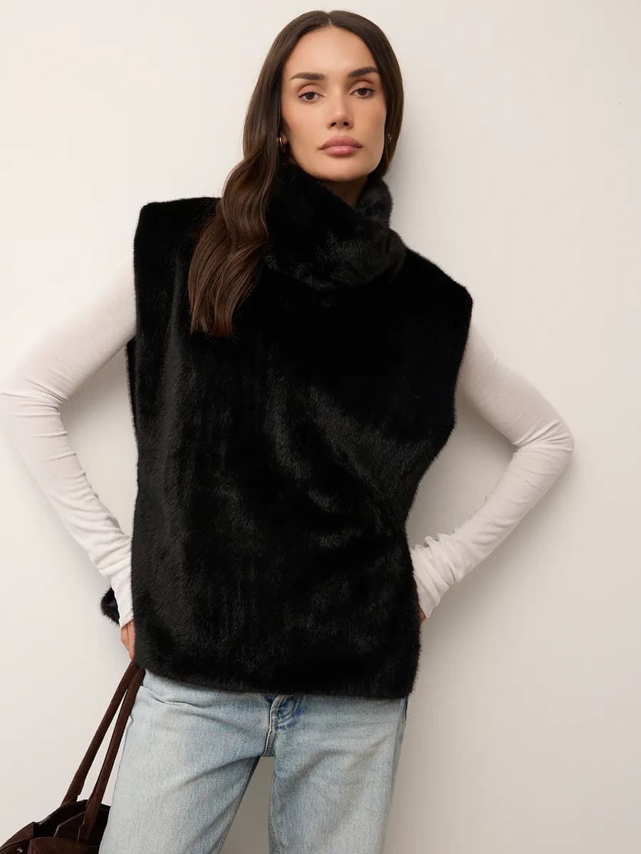 Шарф зимний меховой манишка из экомеха норки снуд теплый эко