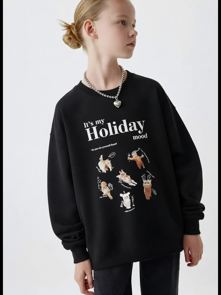 Свитшот праздничный с новогодним принтом