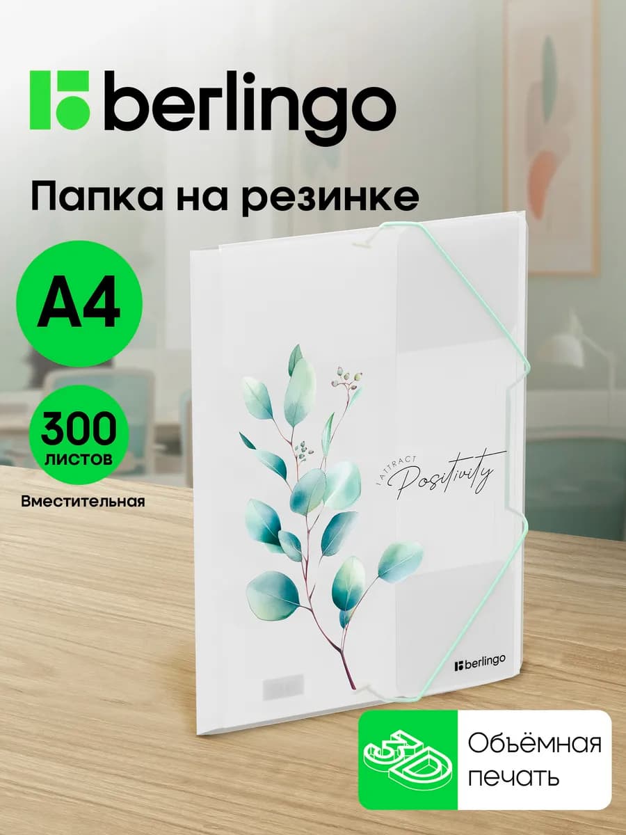 Папка на резинке для документов и листов А4