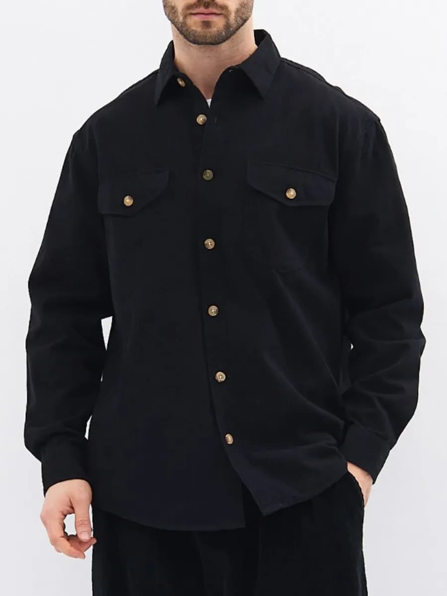 Рубашка с длинным рукавом на пуговицах