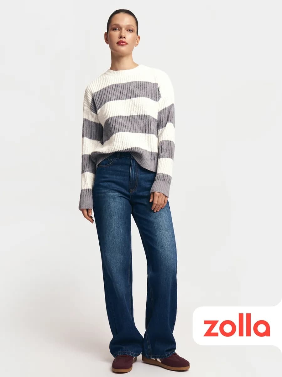 Женские прямые джинсы с высокой посадкой