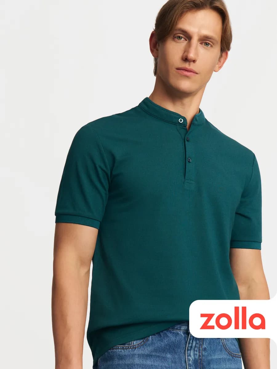 Мужская футболка поло воротник-стойка