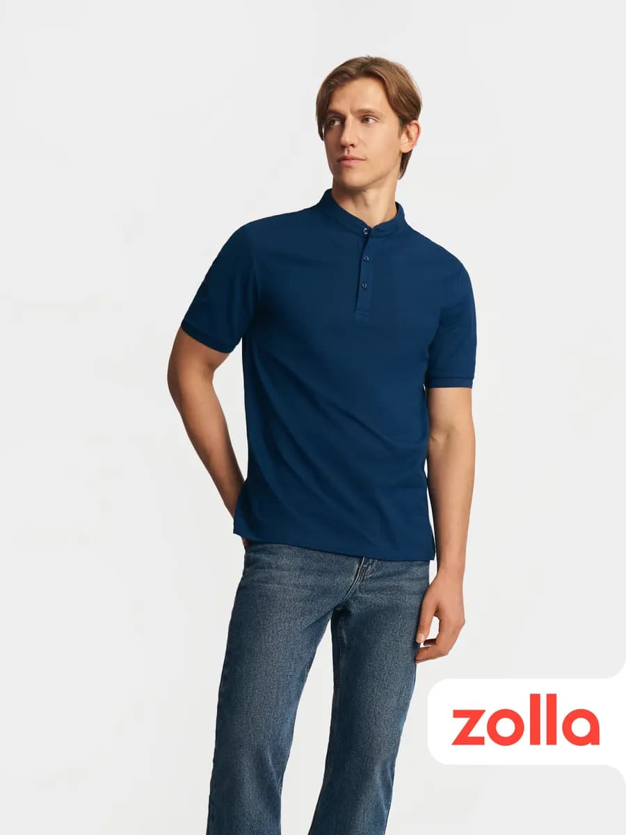 Мужская футболка поло воротник-стойка