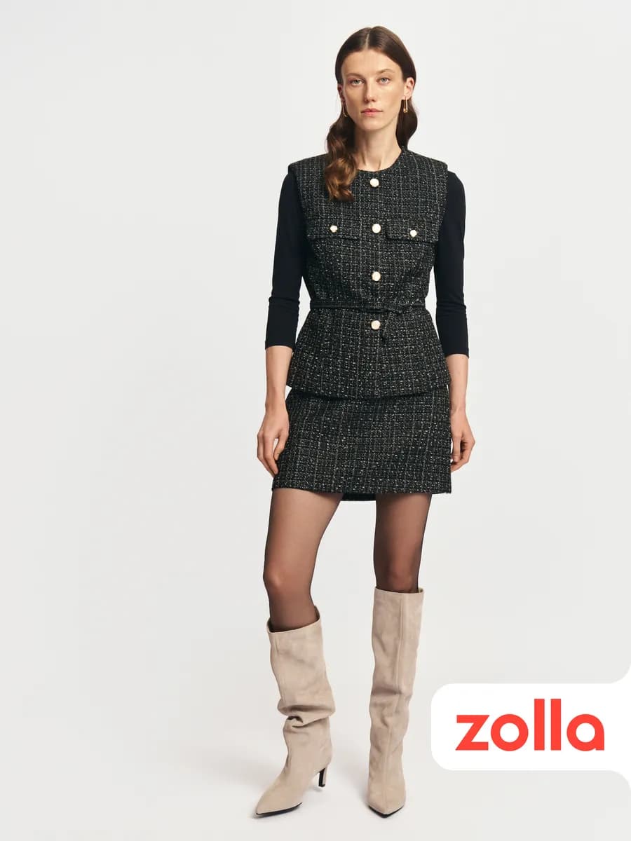 Женская твидовая юбка мини