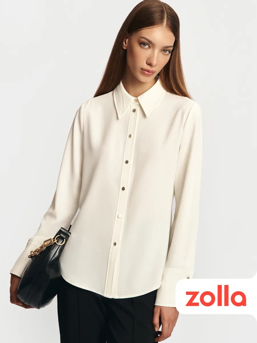 Женская прямая рубашка длинный рукав