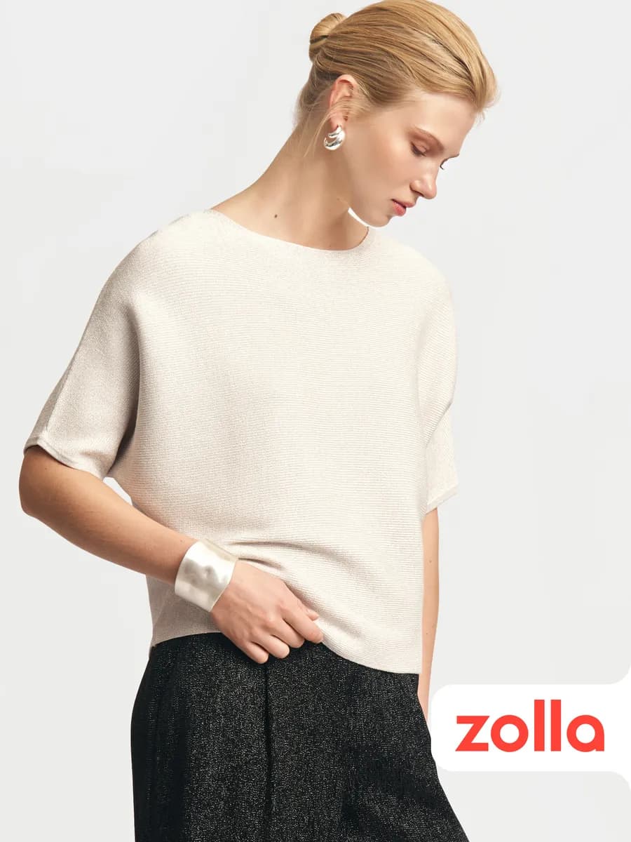 Женский джемпер люрекс короткий рукав