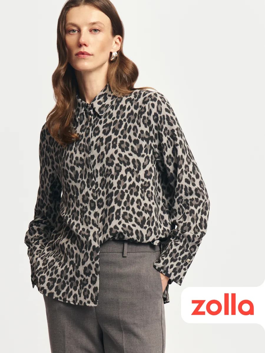 Женская прямая рубашка леопардовая