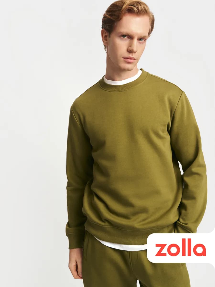 Мужской свитшот прямого кроя с начёсом