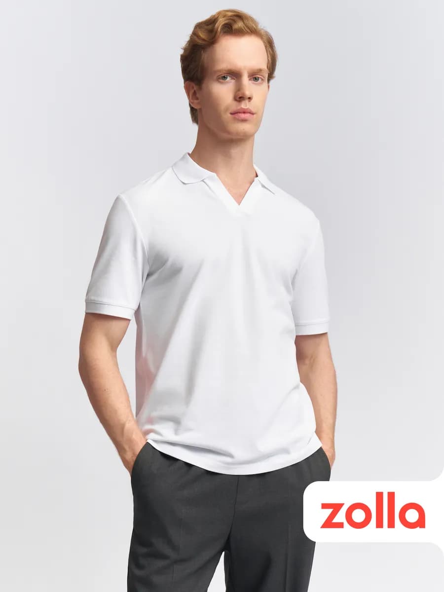 Мужская футболка поло с вырезом