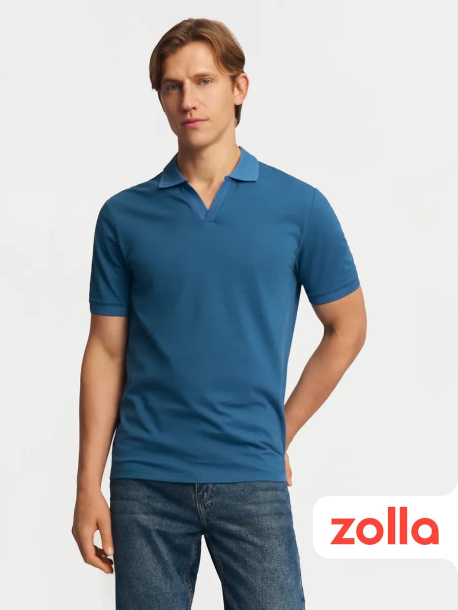 Мужская футболка поло с вырезом - фото 1