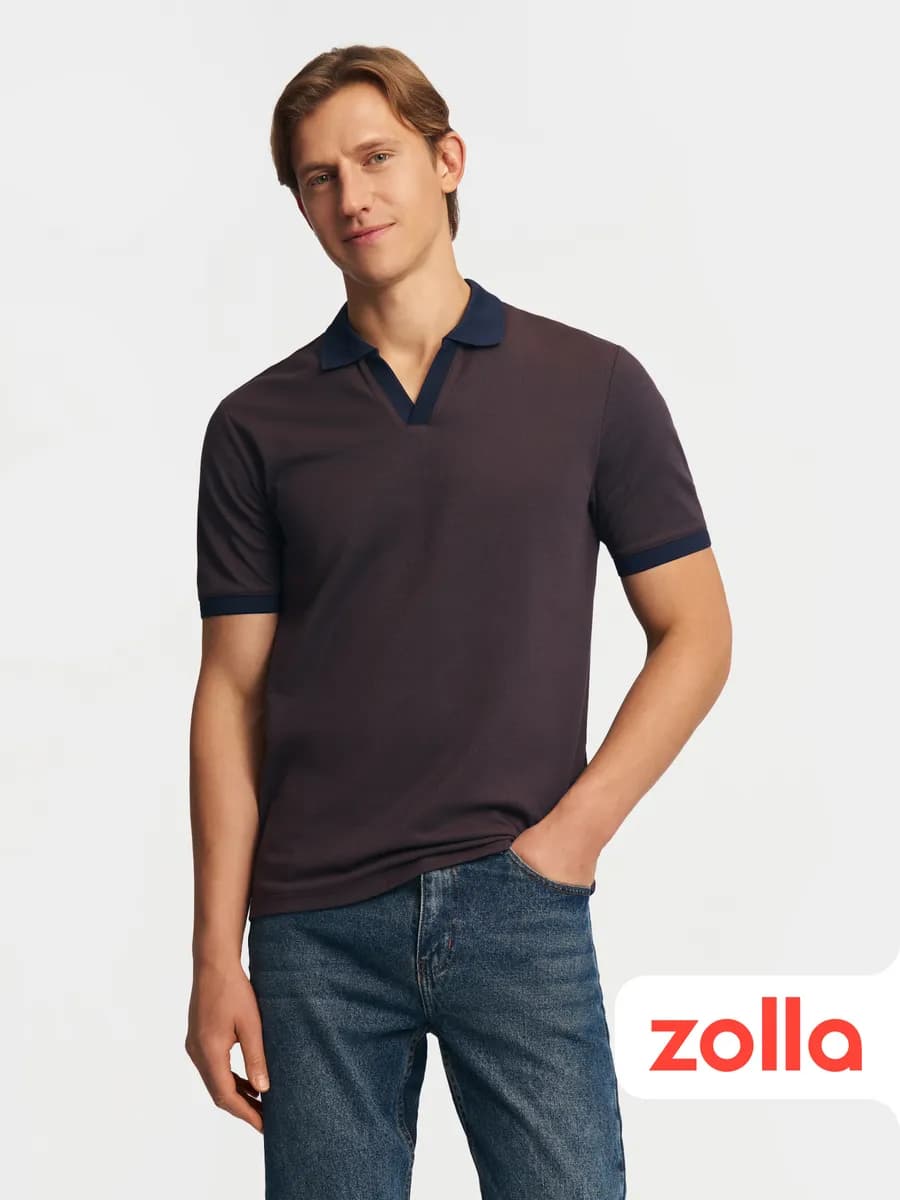 Мужская футболка поло с вырезом