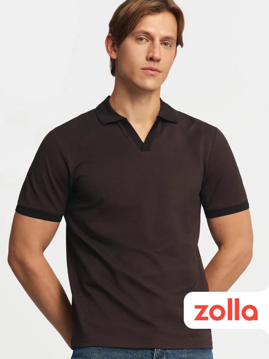 Мужская футболка поло с вырезом