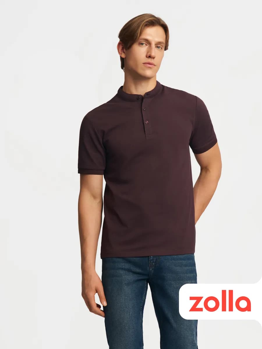 Мужская футболка поло воротник-стойка - фото 1