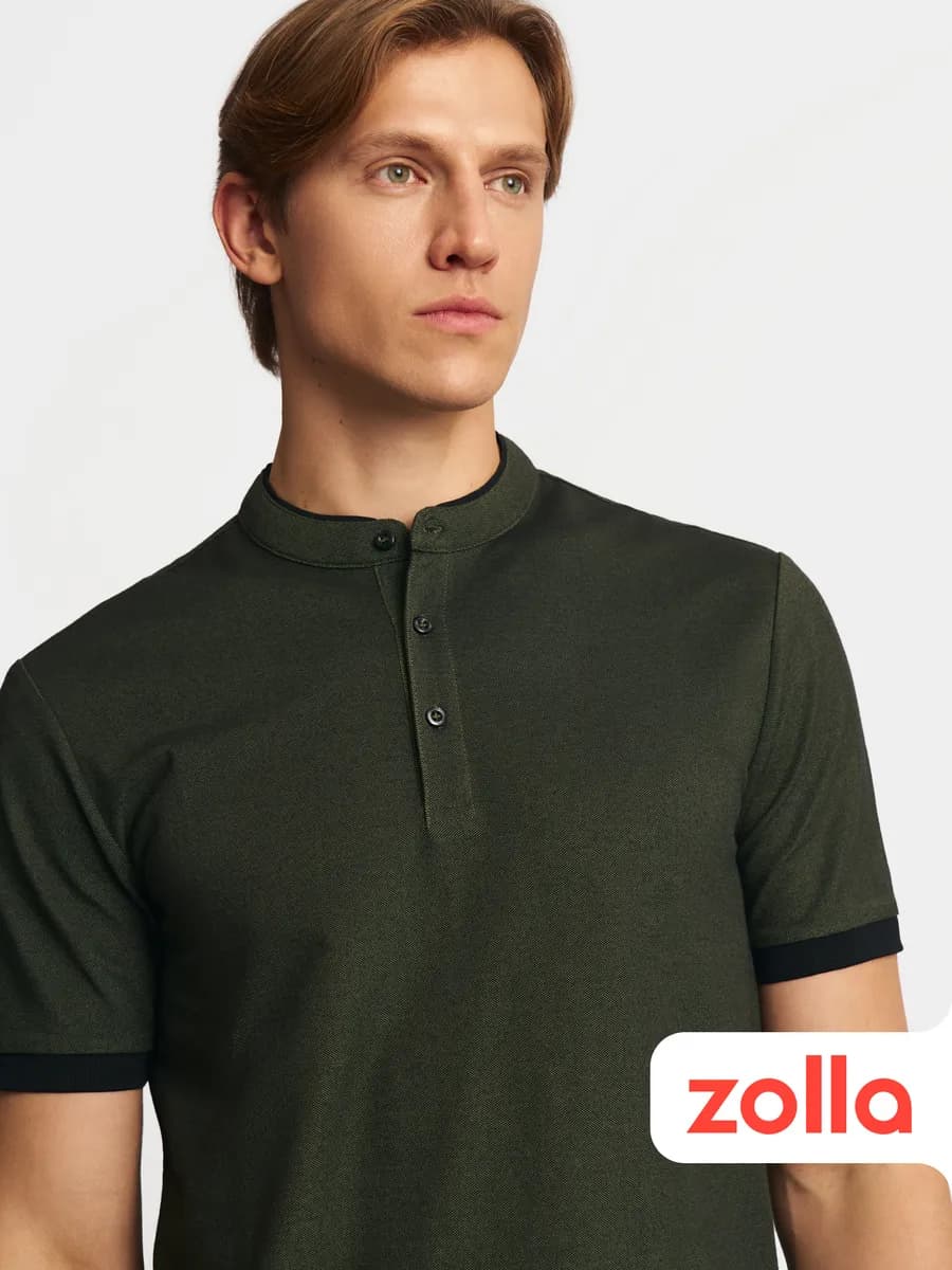 Мужская футболка поло воротник-стойка