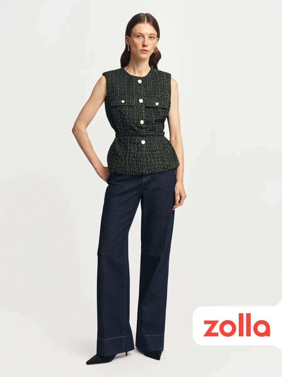 Женские джинсы Wide с высокой посадкой