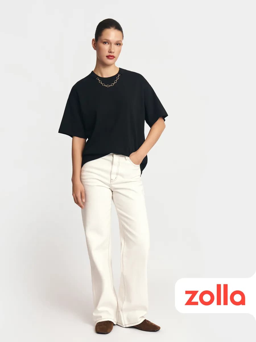 Женские прямые джинсы с высокой посадкой