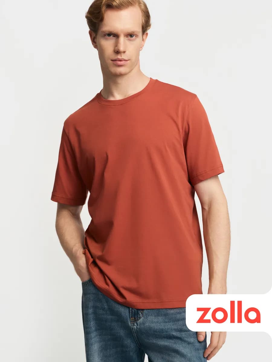 Мужская футболка из хлопка однотонная