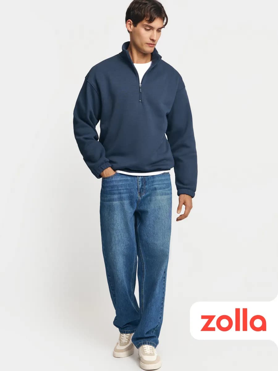 Мужской свитшот однотонный на молнии