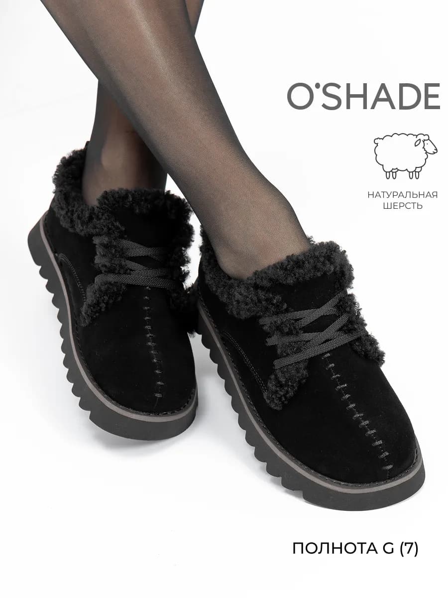 Полуботинки женские зимние черные