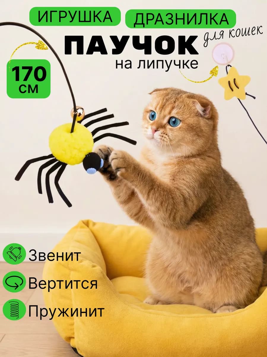 Игрушка дразнилка на дверь паук