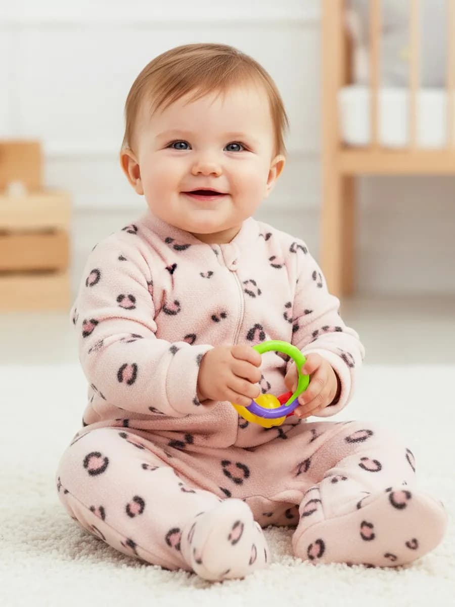 Комбинезон для новорожденных малышей флисовый теплый