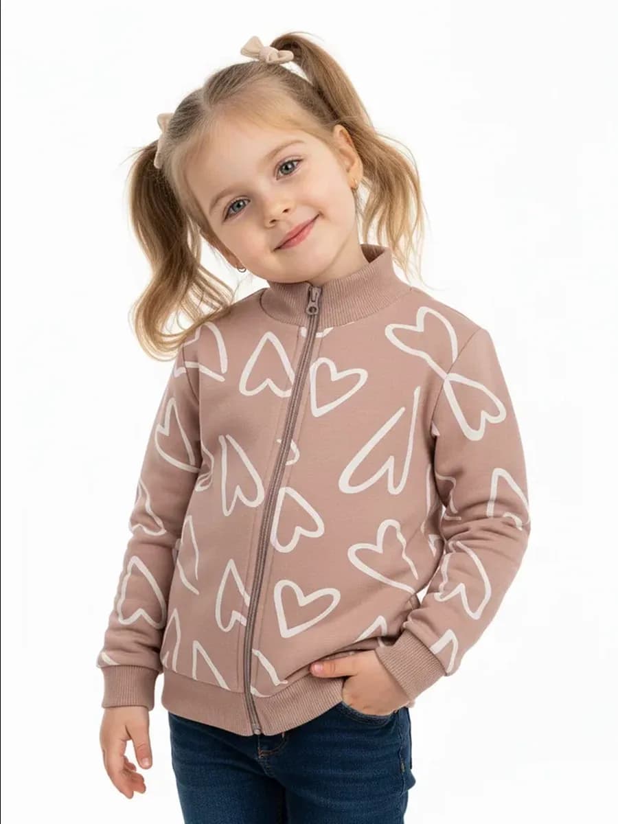 Джемпер детский с начёсом на молнии теплый